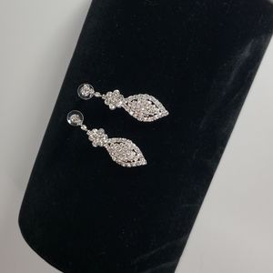Crystal Drop Chandelier Diamond Shape Earrings Elegant Wedding Party NWT